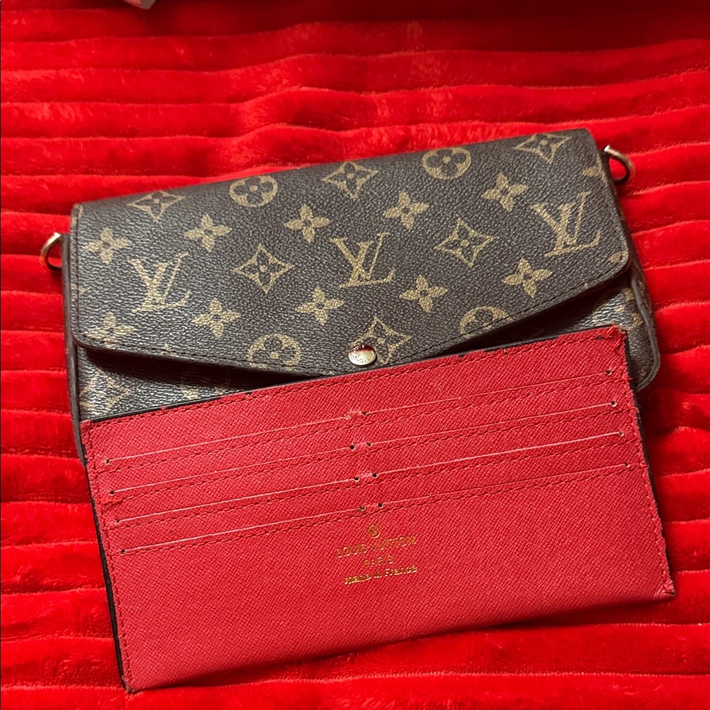 Louis Vuitton Black and Red Monogram Wallet